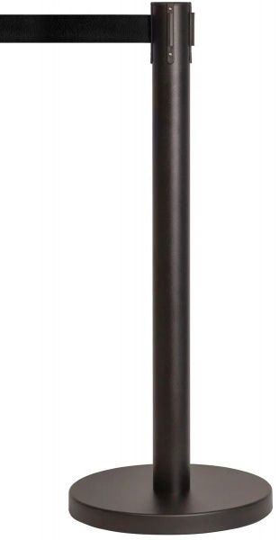 Стойка ограждения с вытяжной лентой (черная) 3 м, сталь окрашенная в Саратове - картинка, изображение, фото