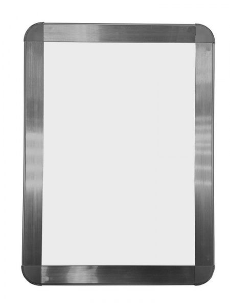 Рамка Клик ПК-25  с дек. уголком А4, серебро матовое анодир. в Саратове - картинка, изображение, фото